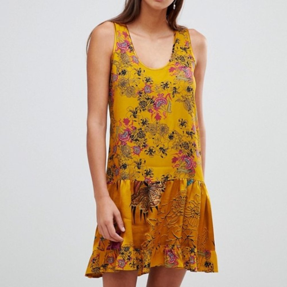 Sisley floral smock mini dress